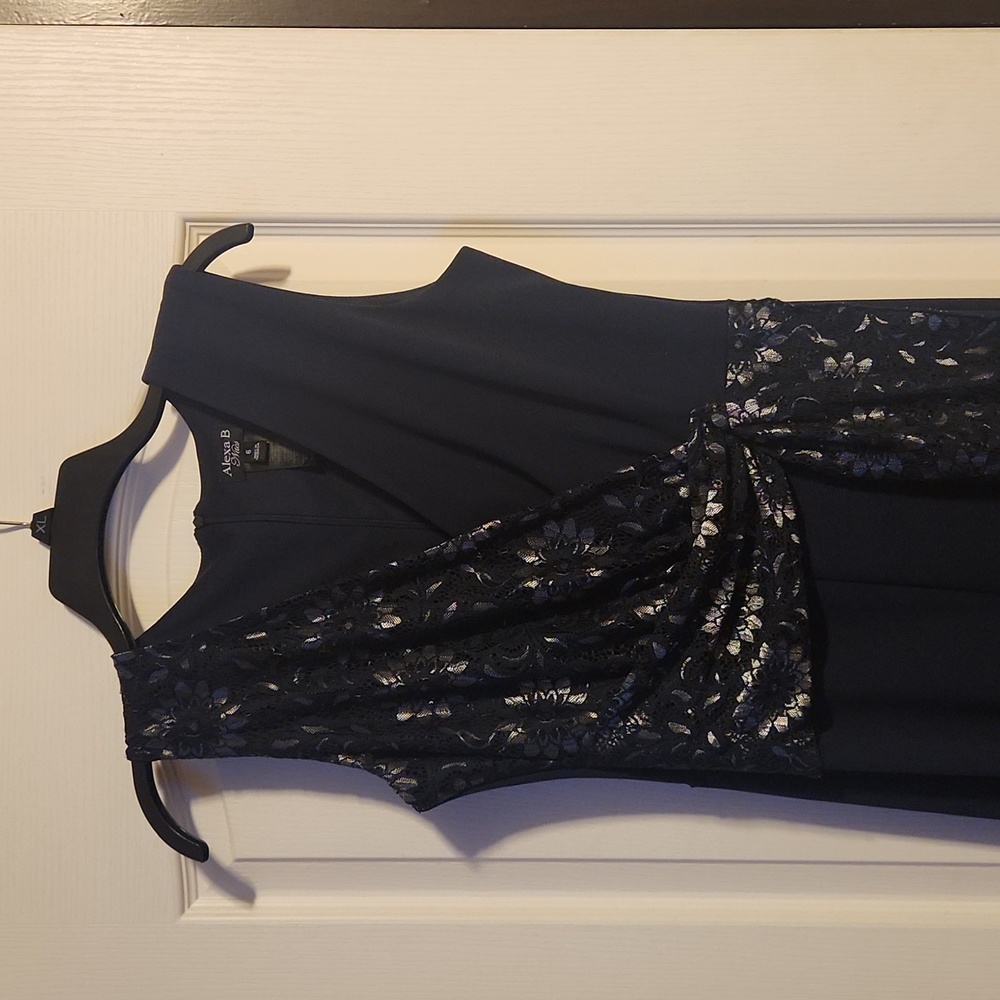 Alexa B nites navy blue jumpsuit with silver
